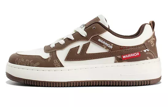 Кеды мужские, обувь для скейтбординга низкая бежевый/коричневый Warrior