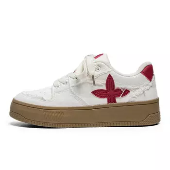 Кеды мужские, обувь для скейтбординга низкая Black-Tailed Deer, бежевый/красный