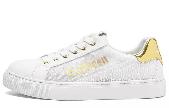 Кеды мужские, обувь для скейтбординга низкая Cabbeen, цвет Black/Gold