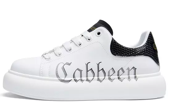 Кеды мужские, обувь для скейтбординга низкая Cabbeen, белый/черный