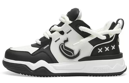 Кеды мужские, обувь для скейтбординга низкая Cabbeen, черный/белый