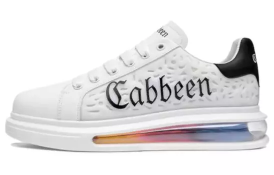 Кеды мужские, обувь для скейтбординга низкая Cabbeen, белый/черный