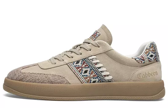 Кеды мужские, обувь для скейтбординга низкая Cabbeen, бежевый