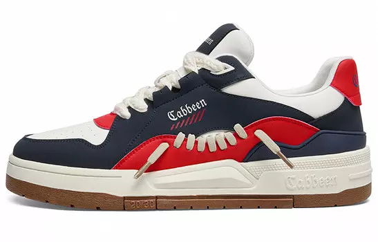 Кеды мужские, обувь для скейтбординга низкая Cabbeen, бежевый/синий