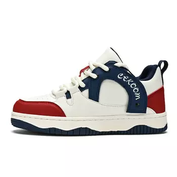 Кеды мужские, обувь для скейтбординга низкая Cekoom, бежевый/темно-синий/красный