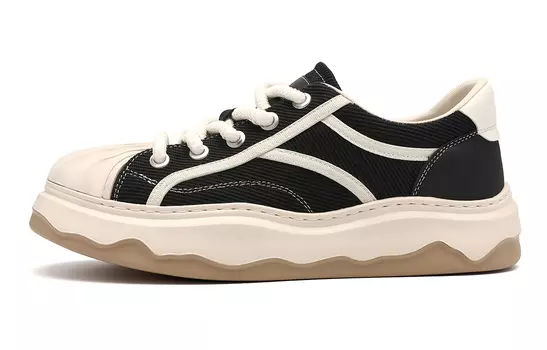 Кеды мужские, обувь для скейтбординга низкая черный/белый Trumppipe