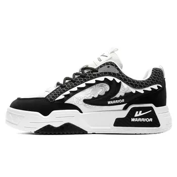 Кеды мужские, обувь для скейтбординга низкая черный/белый Warrior