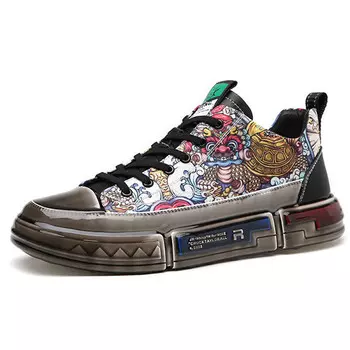 Кеды мужские, обувь для скейтбординга низкая черный Devanro