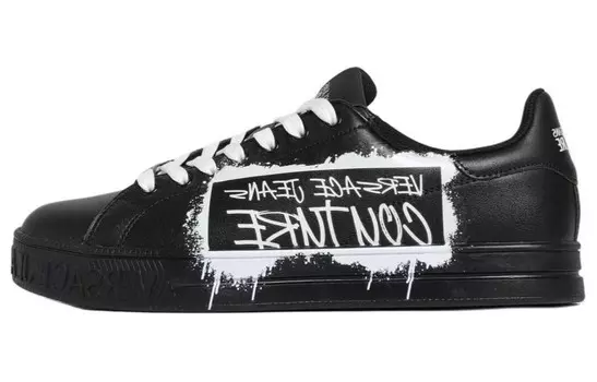 Кеды мужские, обувь для скейтбординга низкая черный Versace Jeans Couture