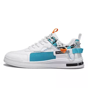 Кеды мужские, обувь для скейтбординга низкая Deerway, белый/синий