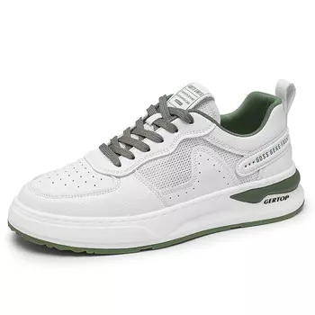 Кеды мужские, обувь для скейтбординга низкая Gertop, белый/зеленый