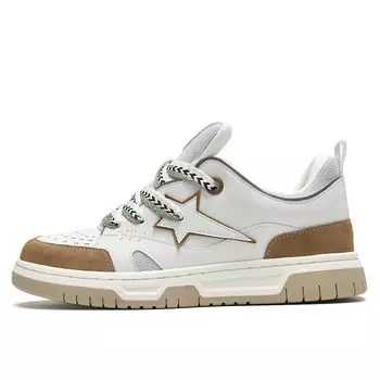 Кеды мужские, обувь для скейтбординга низкая Hla, белый/коричневый