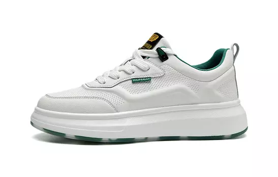 Кеды мужские, обувь для скейтбординга низкая Hla, белый/зеленый