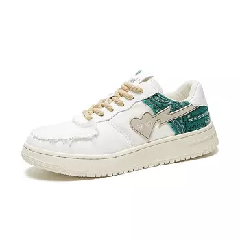 Кеды мужские, обувь для скейтбординга низкая Locke, белый/зеленый