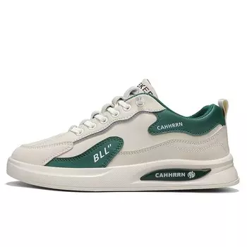 Кеды мужские, обувь для скейтбординга низкая M.M Party, белый/зеленый