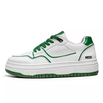 Кеды мужские, обувь для скейтбординга низкая Medd, белый/зеленый
