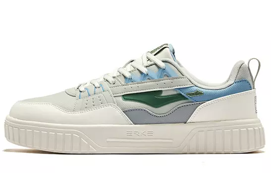 Кеды мужские, обувь для скейтбординга низкая Микрокристаллическая Белый Белый Dewy Серый Erke