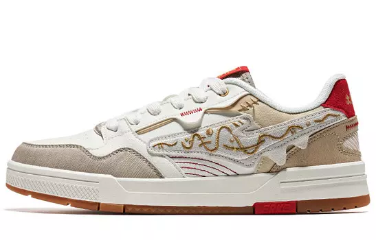 Кеды мужские, обувь для скейтбординга низкая Микрокристаллическая Белый/университетский красный Erke