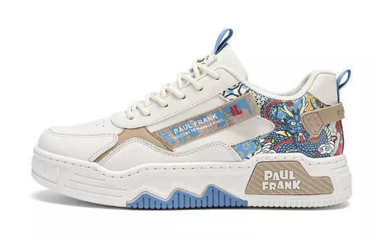 Кеды мужские, обувь для скейтбординга низкая Paul Frank, белый/синий