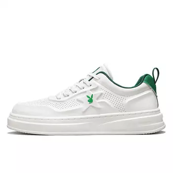 Кеды мужские, обувь для скейтбординга низкая Playboy, белый/зеленый