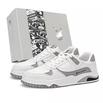 Кеды мужские, обувь для скейтбординга низкая Playboy, белый/синий