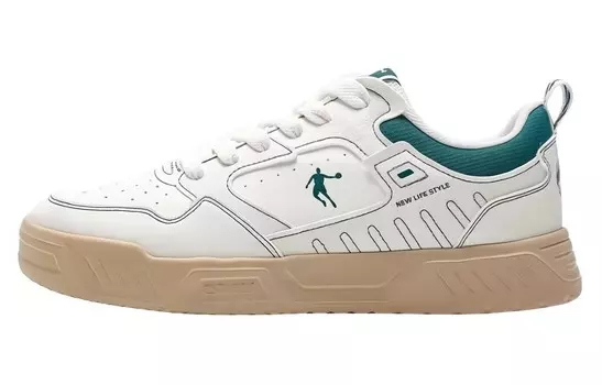 Кеды мужские, обувь для скейтбординга низкая Qiaodan, цвет Ivory/first green