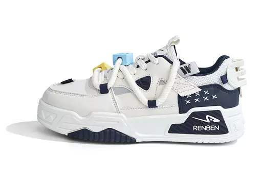 Кеды мужские, обувь для скейтбординга низкая Renben, бежевый/черный