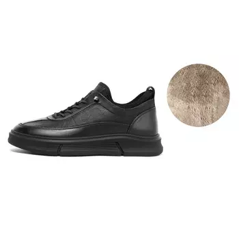 Кеды мужские, обувь для скейтбординга низкая Senda, цвет Black Fleece-lined