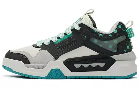 Кеды мужские, обувь для скейтбординга низкая серый/черный/зеленый 361°