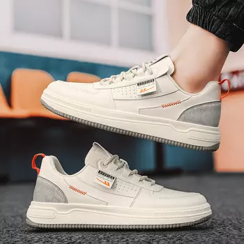 Кеды мужские, обувь для скейтбординга низкая серый/оранжевый Warrior