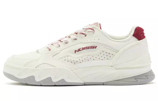 Кеды мужские, обувь для скейтбординга низкая слоновая кость колледж красный Qiaodan