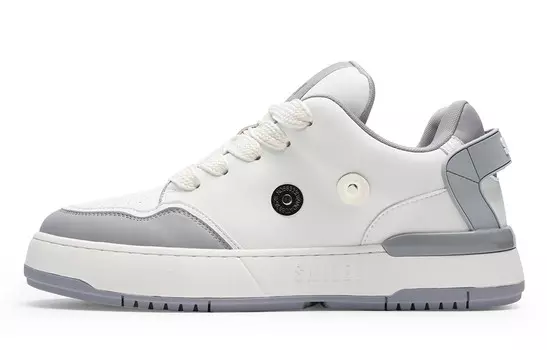 Кеды мужские, обувь для скейтбординга низкая Smiley, белый/черный