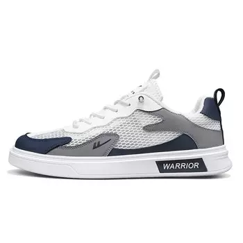 Кеды мужские, обувь для скейтбординга низкая Warrior, белый/синий/серый