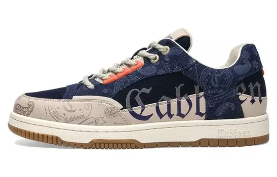 Кеды мужские, Обувь для скейтбординга с принтом в стиле пэчворк для мужчин Cabbeen, бежевый/синий