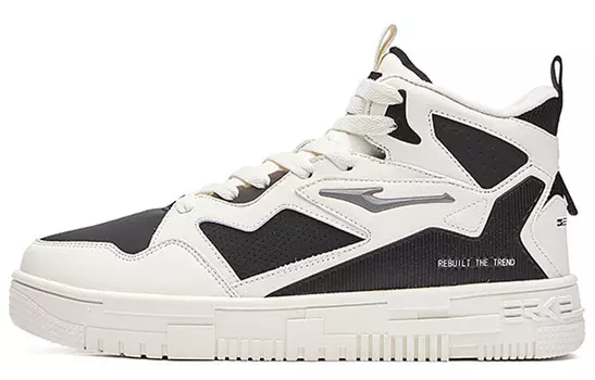 Кеды мужские, обувь для скейтбординга с высоким берцем цвета слоновой кости/черный Erke