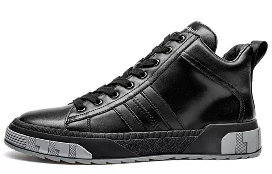 Кеды мужские, обувь для скейтбординга средняя высота Leaveland, черный