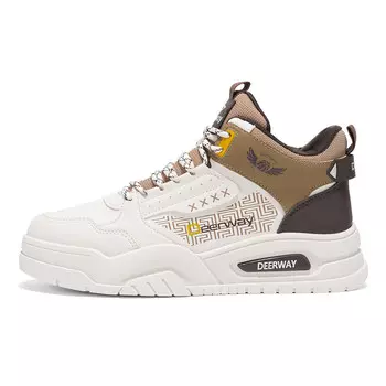 Кеды мужские, обувь для скейтбординга средняя высота Deerway, белый/синий