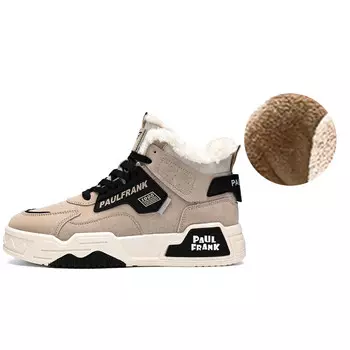 Кеды мужские, обувь для скейтбординга средняя высота Paul Frank, бежевый/черный