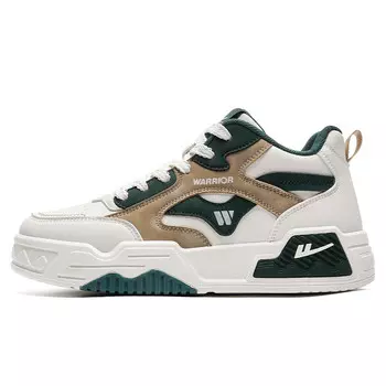 Кеды мужские, обувь для скейтбординга средняя высота бежевый/зеленый/коричневый Warrior