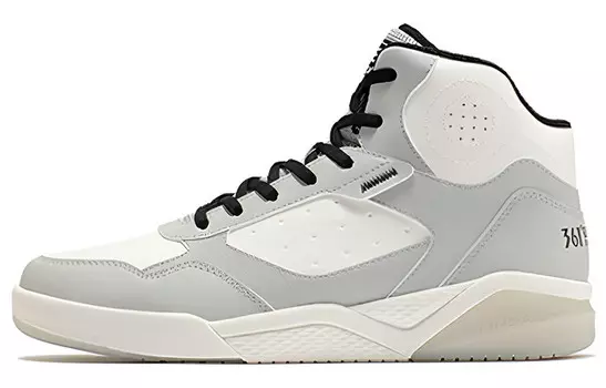 Кеды мужские, обувь для скейтбординга высокая 4U серый/белый перо 361°