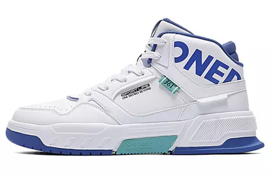 Кеды мужские, обувь для скейтбординга высокая белый/синий 361°