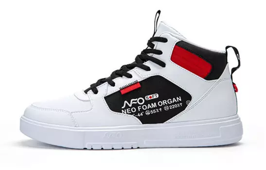 Кеды мужские, обувь для скейтбординга высокая белый/обсидианово-черный 361°