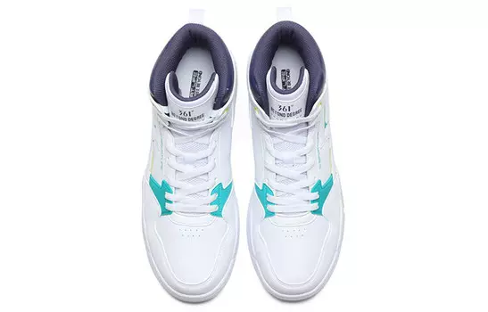 Кеды мужские, обувь для скейтбординга высокая белый/зеленый 361°