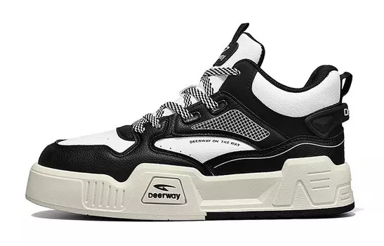 Кеды мужские, обувь для скейтбординга высокая белый/черный Deerway