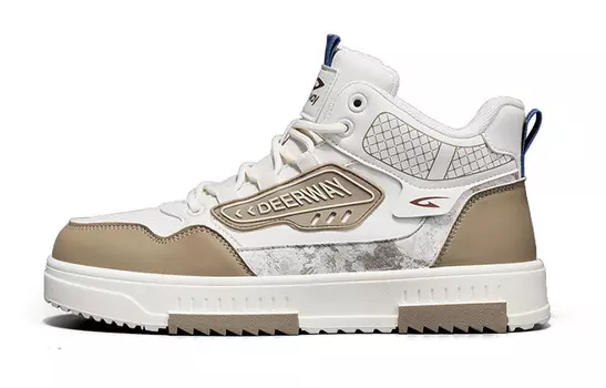 Кеды мужские, обувь для скейтбординга высокая бежевая Deerway