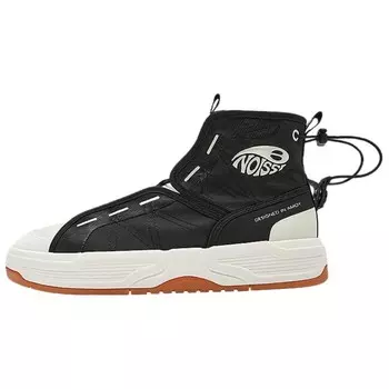 Кеды мужские, обувь для скейтбординга высокая черный/слоновая кость Qiaodan