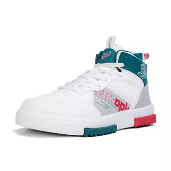 Кеды мужские, обувь для скейтбординга высокая Jasper Xtep, цвет Sail White/Light Bone Grey/Dark Green