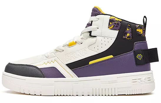 Кеды мужские, обувь для скейтбординга высокая Oak Bud белый/гибискус фиолетовый Erke