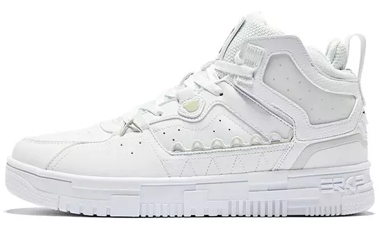 Кеды мужские, обувь для скейтбординга высокая позитивная белый и черный Erke