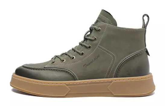 Кеды мужские, обувь для скейтбординга высокая зеленый Trumppipe